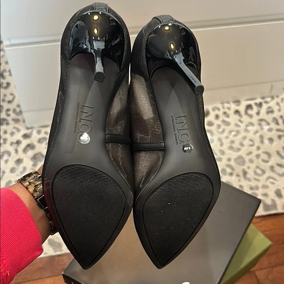 INC International Concepts Women's Black Mesh Heels - Picture 6 of 6